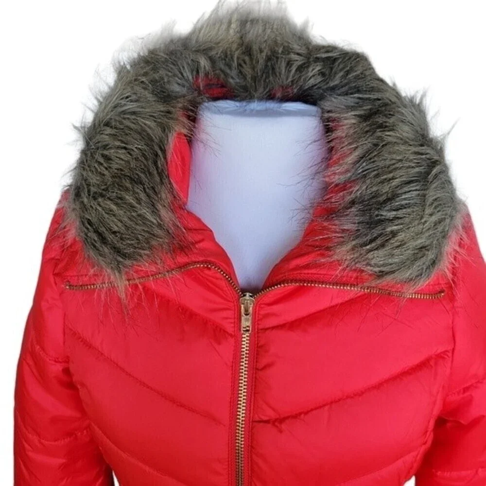 Arizona NWT Women's Bright Red Orange Puffer Jacket Size S